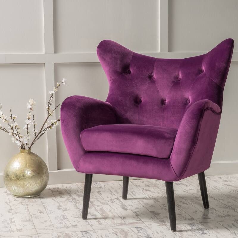 Fuchsia Featured Wingback Chair Accent Chair Side Chair Lounge Chair - Fuchsia