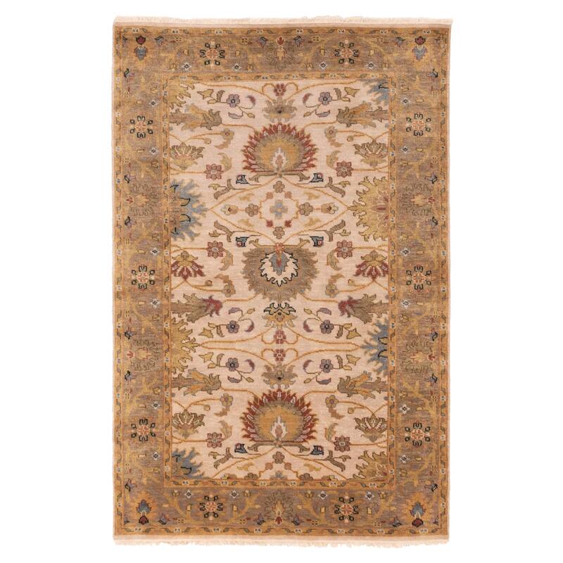 ECARPETGALLERY Hand-knotted Jules Serapi Ivory Wool Rug - 3'11 x 5'11