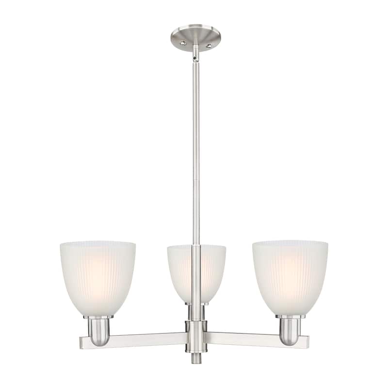 Innovations Lighting Endless Possibilities Arcadia - Castile - 3 Light 28" Stem Hung Chandelier - Satin Nickel/White