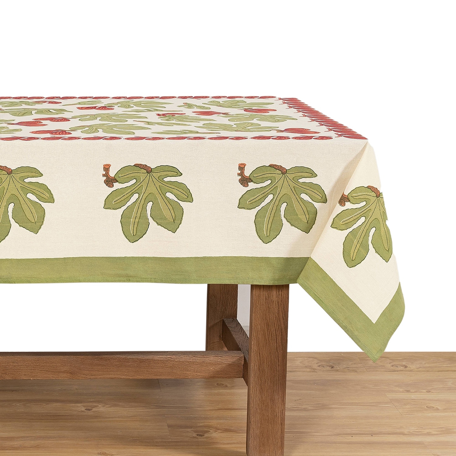Couleur Nature Fig Red/ Green Square Tablecloth