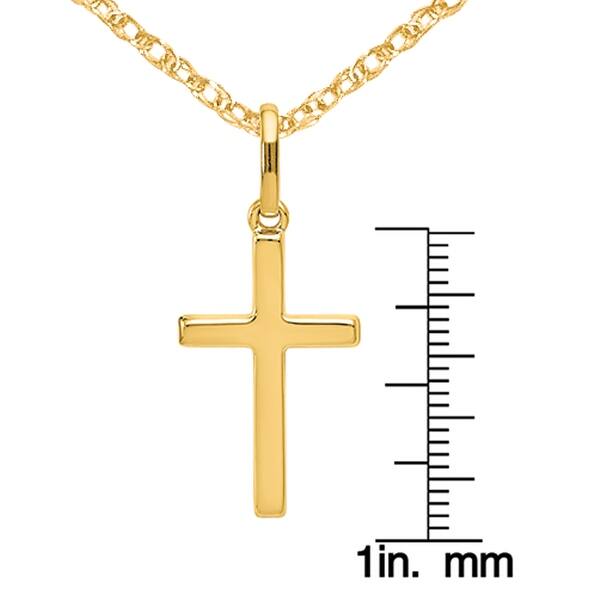 14k Yellow Gold Polished Cross Pendant 