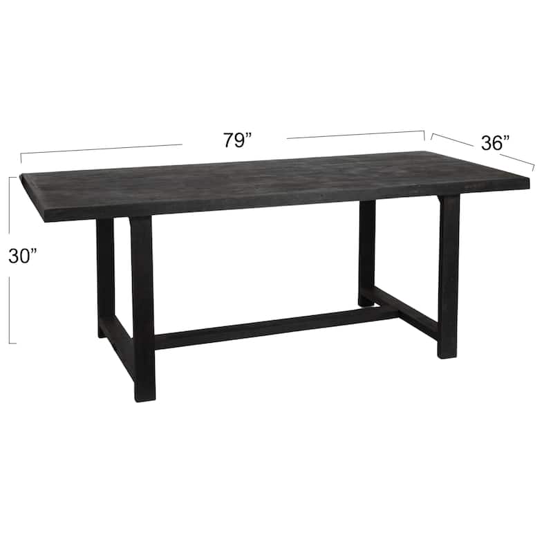 Elegant Acacia Wood Rectangular Dining Table - 79.0"L x 36.0"W x 30.0"H