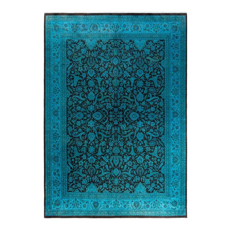 Fine Vibrance One-of-a-Kind Hand-Knotted Area Rug - Blue, 8' 2" x 12' 5" - 8' 2" x 12' 5"