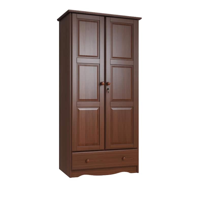 Palace Imports 100% Solid Wood Flexible Wardrobe Armoire with Metal or Wooden Knobs