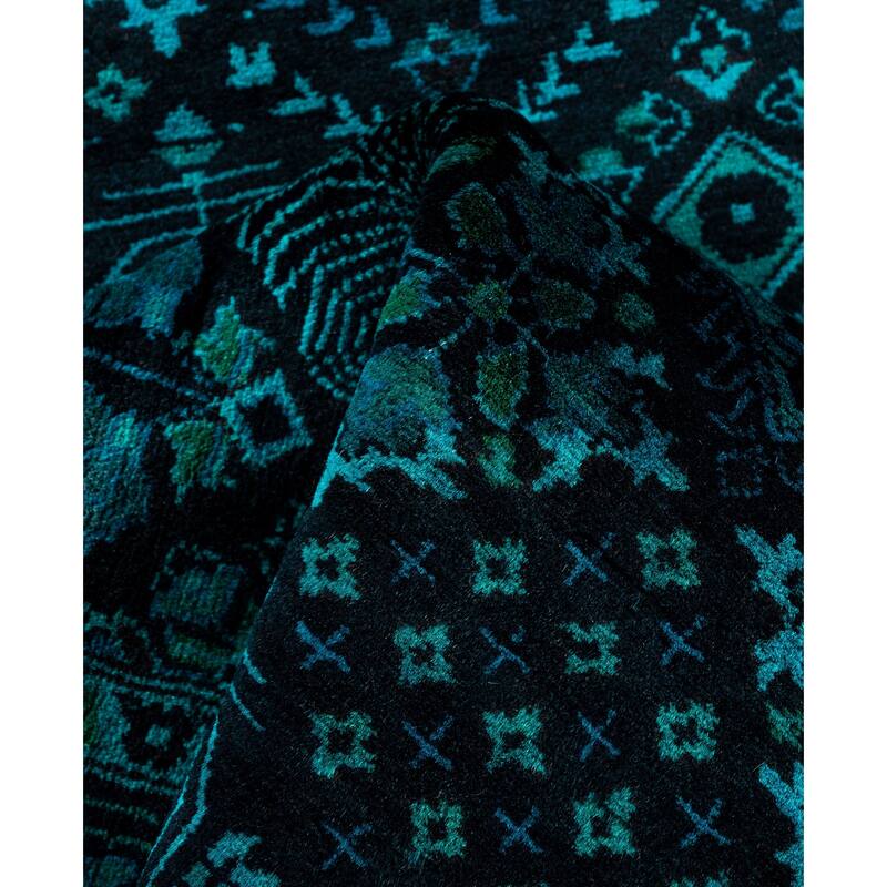Overdyed One-of-a-Kind Hand-Knotted Area Rug - Black - 2' 7" x 10' 1"