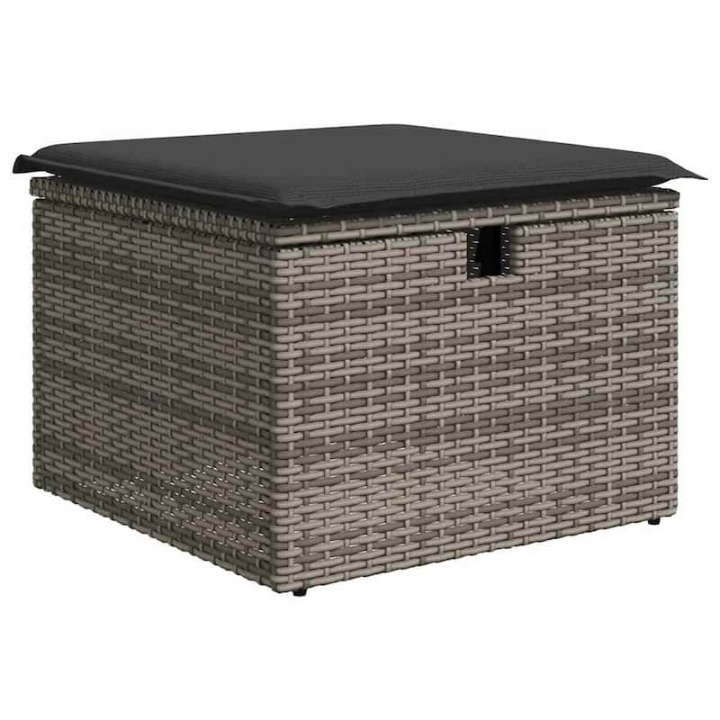 vidaXL Patio Sofa Set with Cushions Outdoor Furniture 6 Piece Poly Rattan - 21.7 x 39.4 x 28.7 in