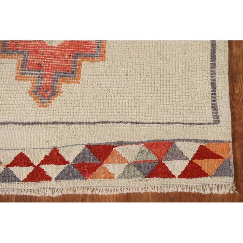 Plush Natural Dye Anatolian Turkish Runner Rug Handmade Wool Carpet - 3'1"x 11'10"