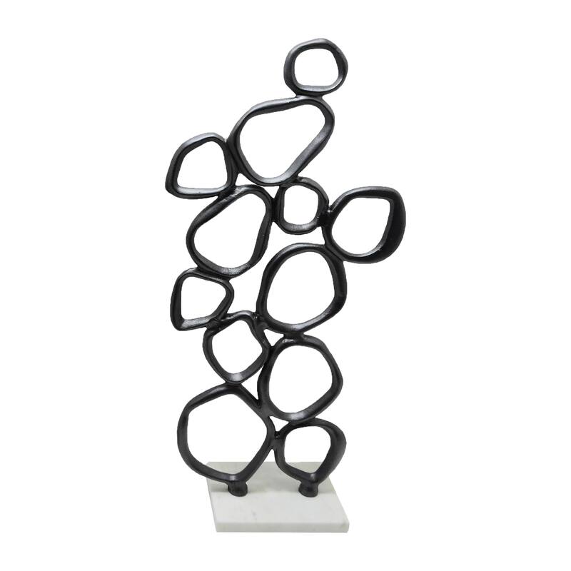 Sagebrook Home Tidus Small Ring Statuary, Black - 12" x 5" x 30"