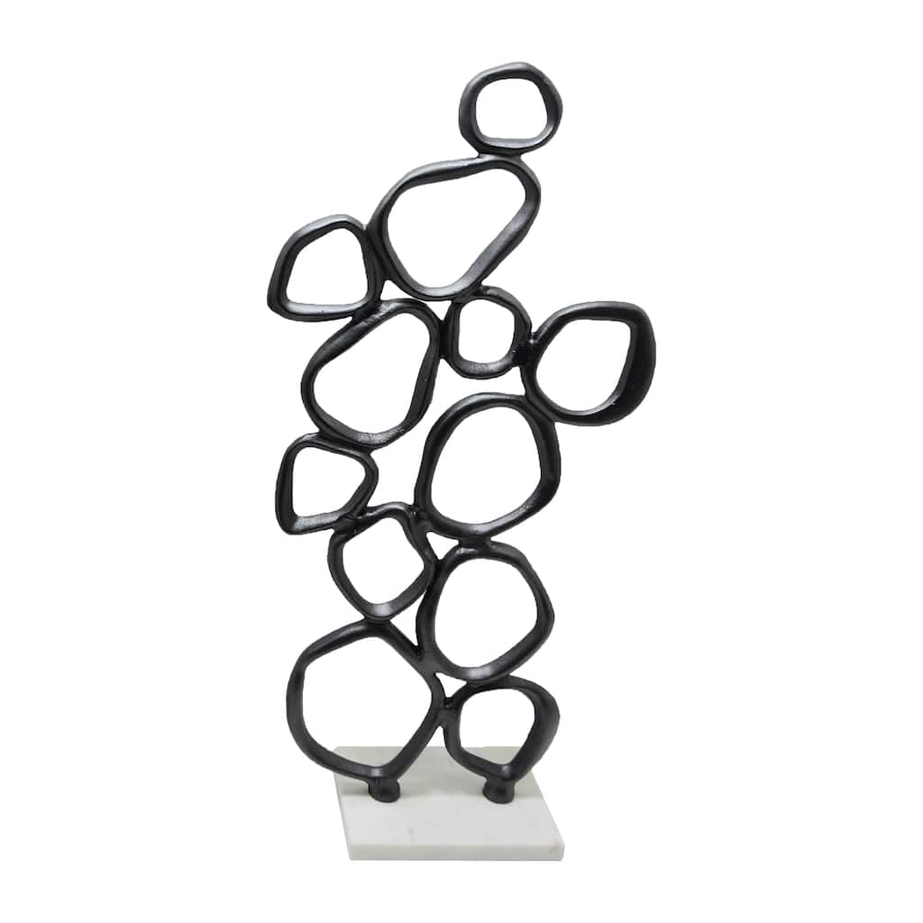 Sagebrook Home Tidus Small Ring Statuary, Black