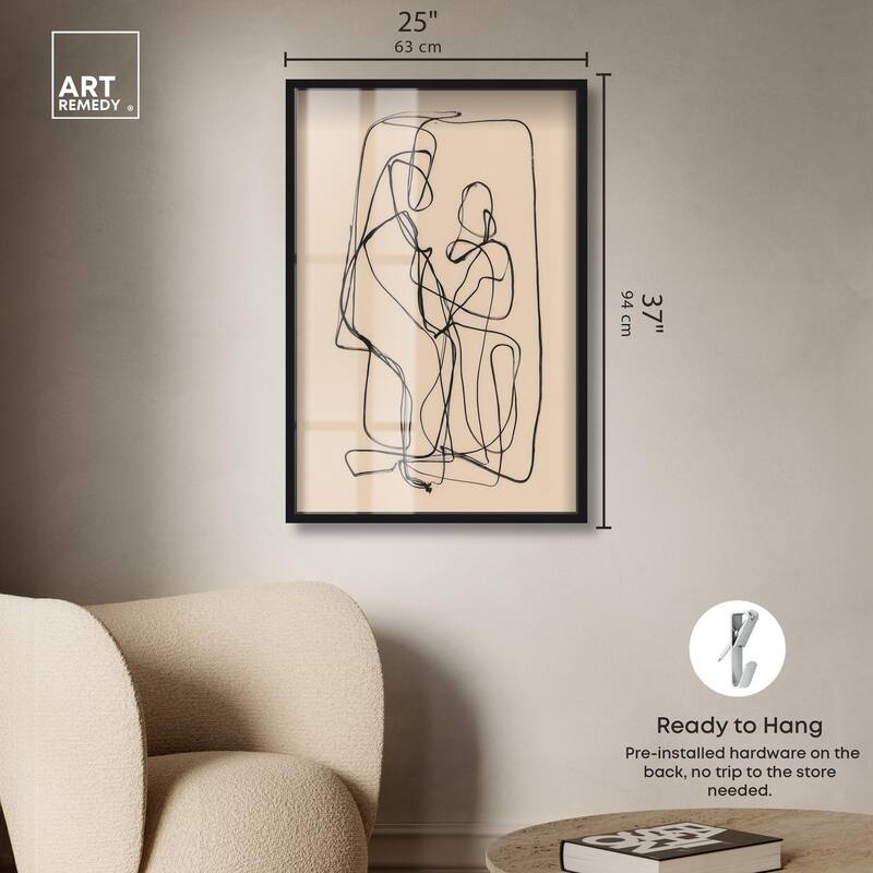 Embrace of Lines II Shadowbox by Art Remedy