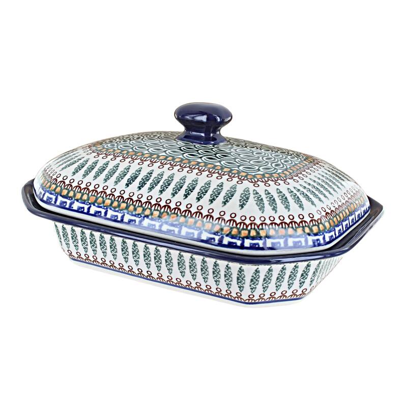 Blue Rose Polish Pottery 662 Ceramika Artystyczna Medium Covered Baker