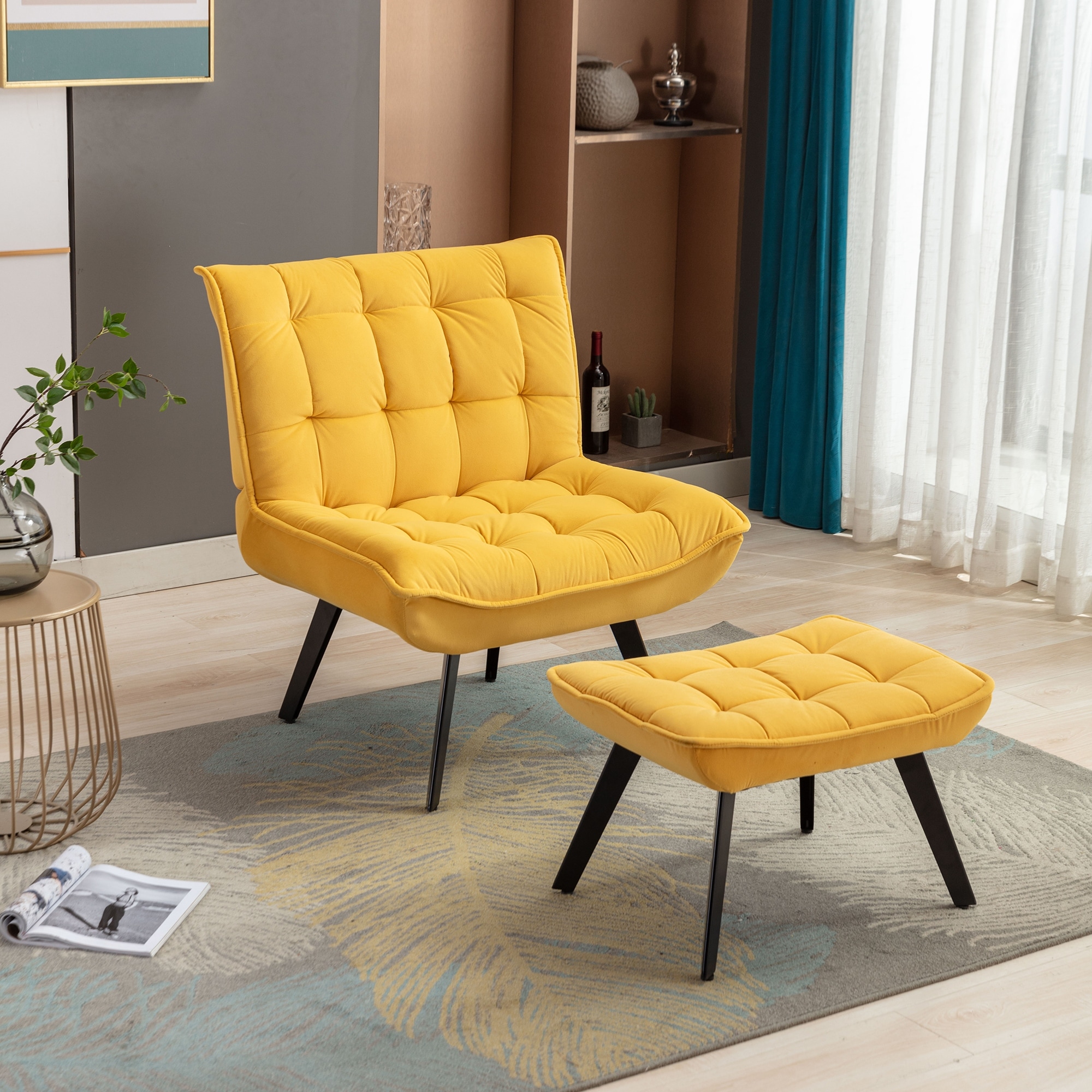 Large on sale yellow chair