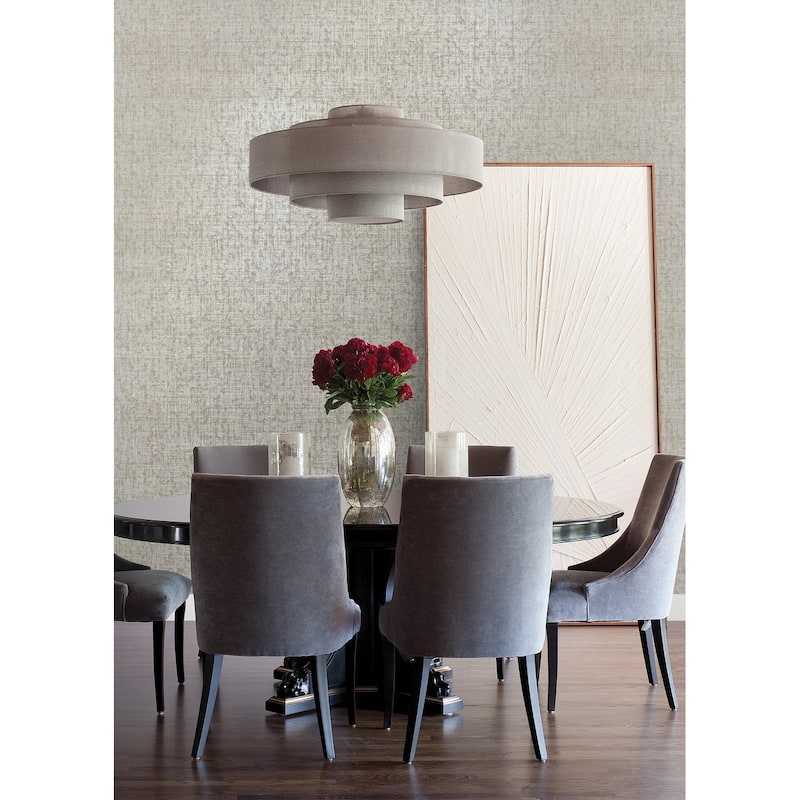 A-Street Prints Kongur Silver Grasscloth Wallpaper