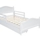 preview thumbnail 10 of 42, Kids Platform Bed with Saddle-shape Headboard and Footboard, 2 Drawers Underneath, 10 Pc Slats Support, No Box Spring Needed