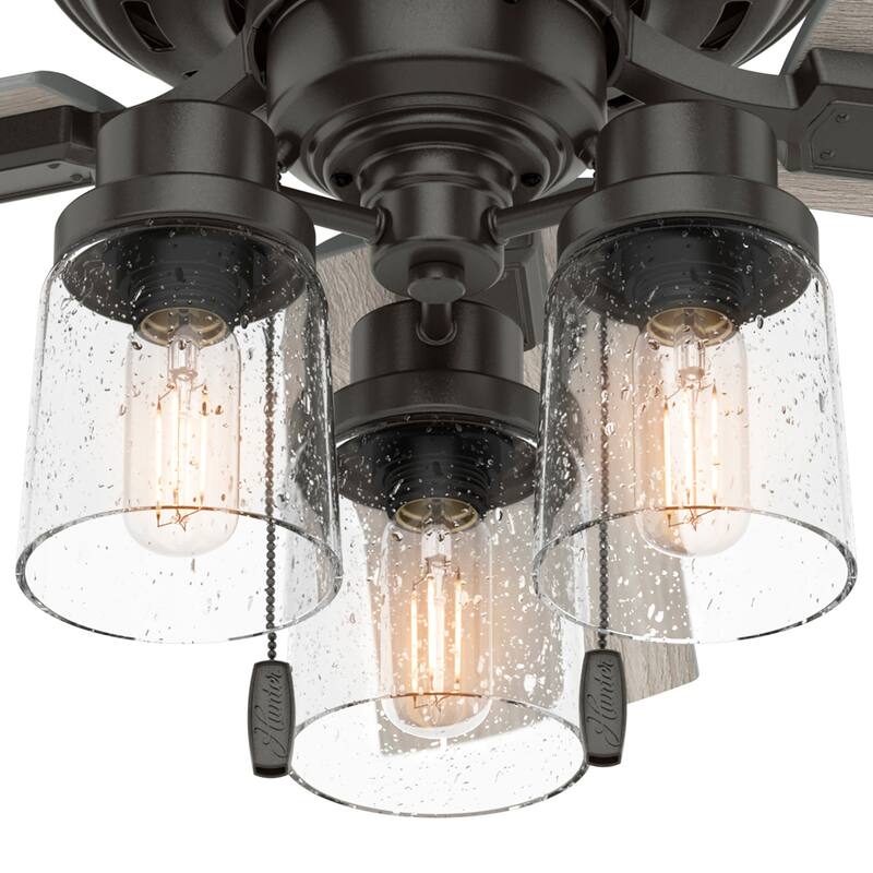 Hunter 44" Hartland Ceiling Fan with LED Light and Pull Chains - Farmhouse, Transitional