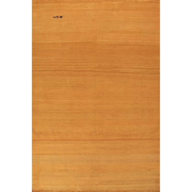 Orange & Yellow Gabbeh Modern Area Rug Hand-Knotted Wool Carpet - 6'3" x 9'4"