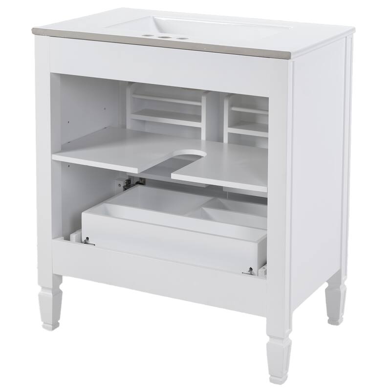30"Bathroom Vanity with Ceramic Sink and Two Soft Close Doors