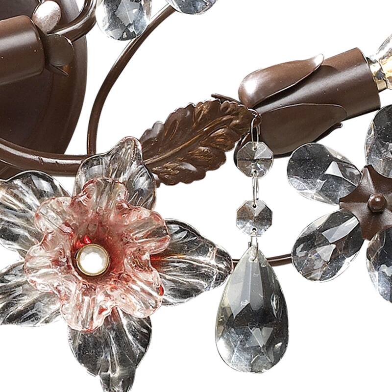 Elk Home Cristallo Fiore Deep Rust Crystal 3 Light Vanity Light