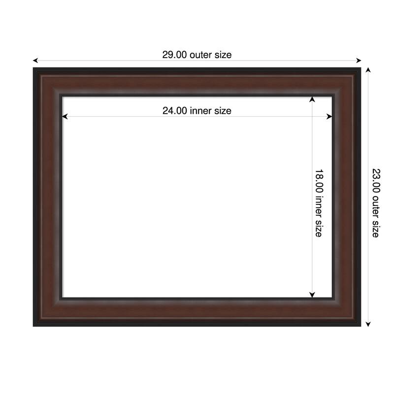 Amanti Art Harvard Walnut Framed Dry Erase Magnetic Board - 29 x 23 in