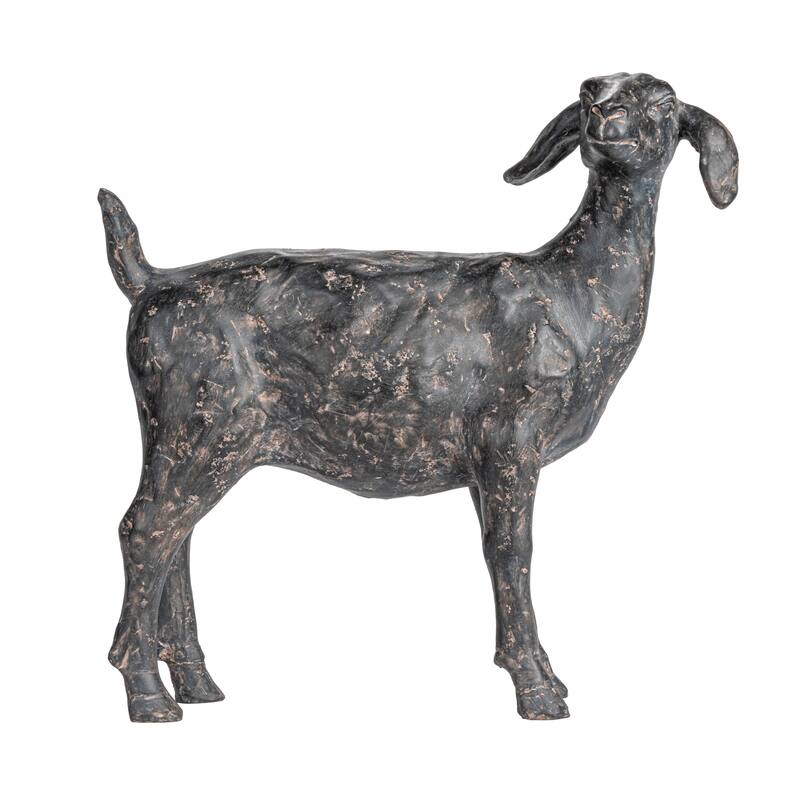 Resin Goat Accent Decor with Cast Iron Finish