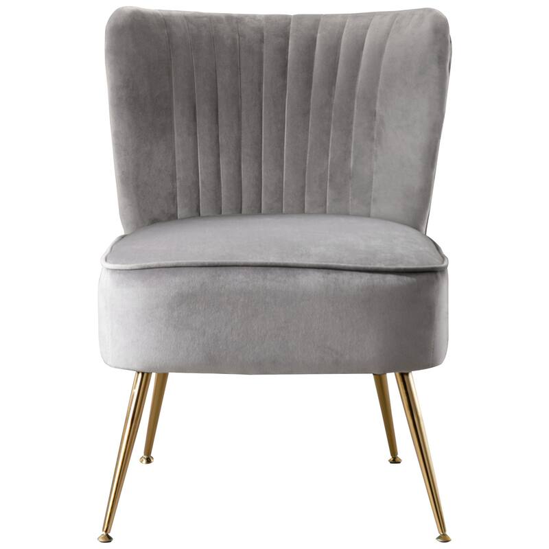 Farrah Upholstered Velvet Polyester Living Room Set With 22 inch Accent Chairs (3-Piece)
