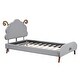 preview thumbnail 26 of 42, Full Size Upholstered Platform Bed with Animal Shaped Headboard