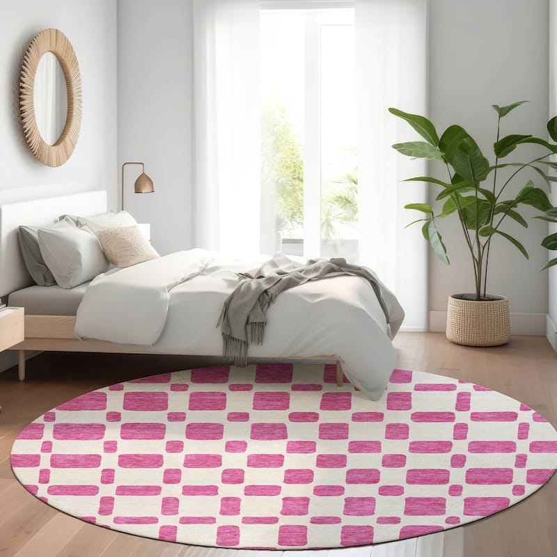 Premium Washable Super Soft Modern Hope Mayfield Rug - Blush - 8' x 8'