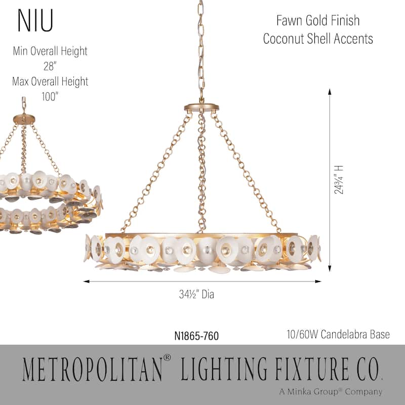 Metropolitan N1865 Niu 10 Light 35" Wide Crystal Pendant