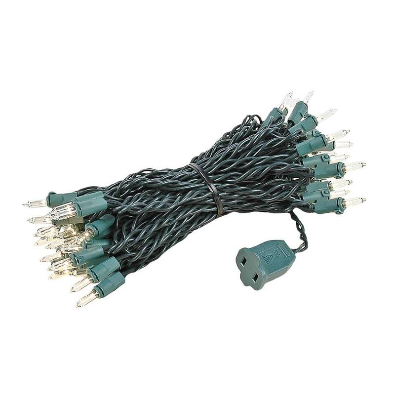 50 Light Christmas Mini Light Set, 25' Long - Green