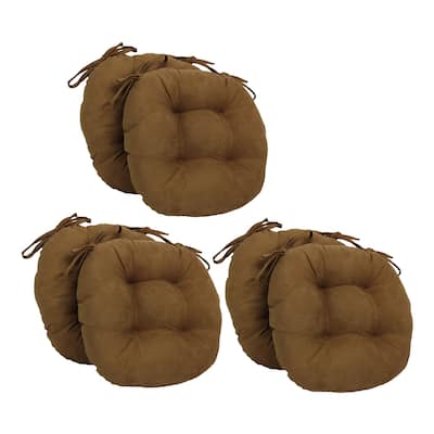 16-inch Round Indoor Microsuede Chair Cushions (Set of 2, 4, or 6)