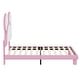 preview thumbnail 8 of 13, Cartoon Ears Shaped Upholstered Platform Bed with LED