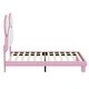 preview thumbnail 13 of 24, Upholstered Platform Bed with Cartoon Ears Shaped Headboard, LED Light