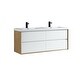 preview thumbnail 16 of 21, Kingdee 60D" Wall Mounted Vanity with Reinforced Acrylic Sink
