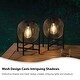 preview thumbnail 3 of 18, Glitzhome Set of 2 Metal Black Solar Powered Outdoor Lantern with Stand