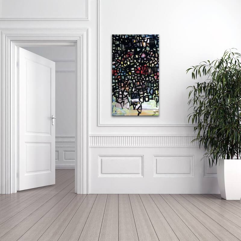 'Transit NYC' Abstract Wrapped Canvas Wall Art