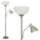 preview thumbnail 9 of 7, Brushed Nickel Floor Lamp With Side Reading Light Nickel - 61 to 72 Inches