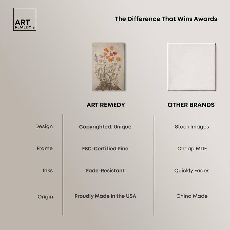 Sculpted Flora Frieze II Canvas by Art Remedy, Gallery Wrapped