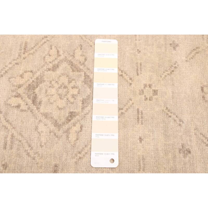 ECARPETGALLERY Hand-knotted Finest Oushak Light Khaki Wool Rug - 7'11 x 9'9