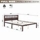 preview thumbnail 6 of 5, Full Size Dark Walnut Wood Bed Platform Frame with Headboard