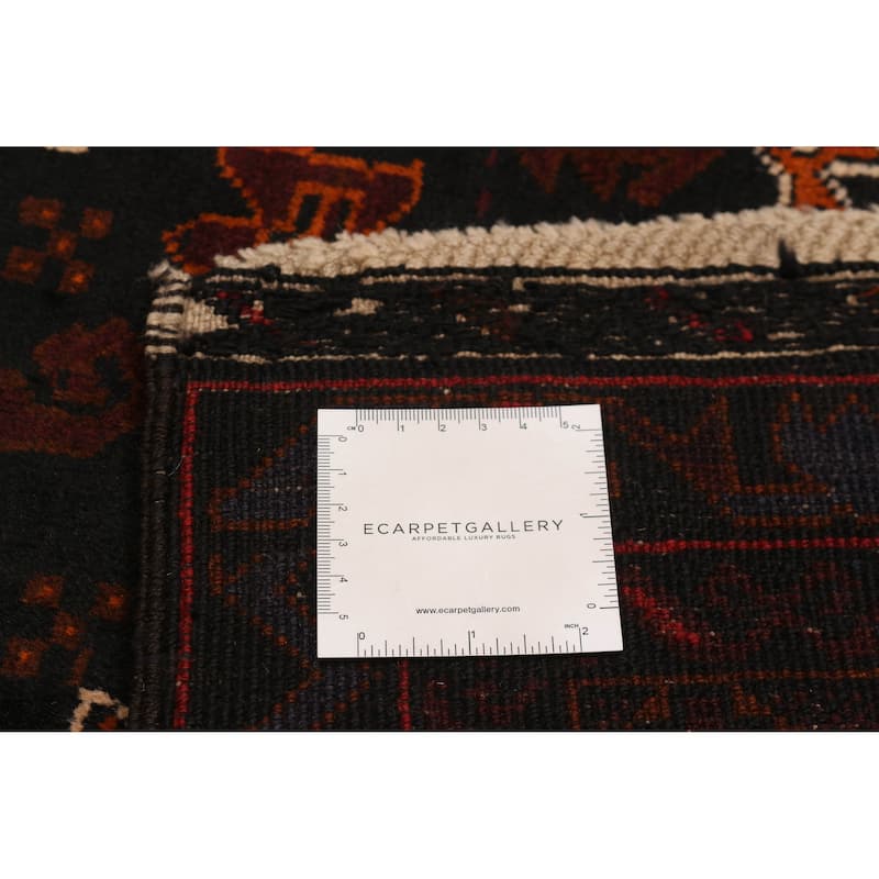 Teimani Black, Orange Rug 3'11" x 7'3" - 3'11 x 7'3