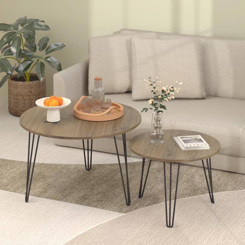 27.56'' Round Nesting Coffee Table Set of 2