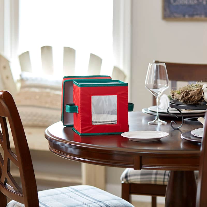 Household Essentials Holiday Saucer Storage Box - 8'' x 8'' x 7.5''