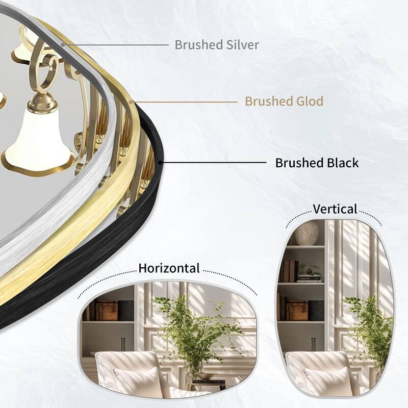 2 Pack Oval Mirror Vanity Decorative Wall Mirror