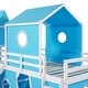 preview thumbnail 12 of 13, Twin Size Loft Bed with Slide and Ladder, Tent and Tower, Blue