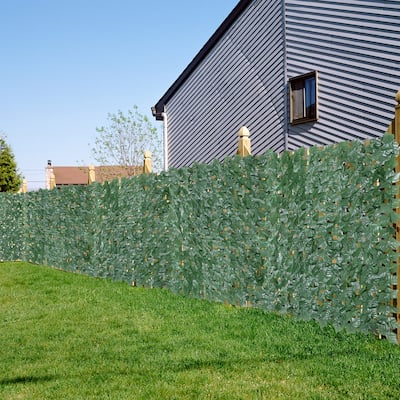 Artificial Faux Ivy Leaf Privacy Fence Hedges Outdoor Garden Decor - 118x39.4"