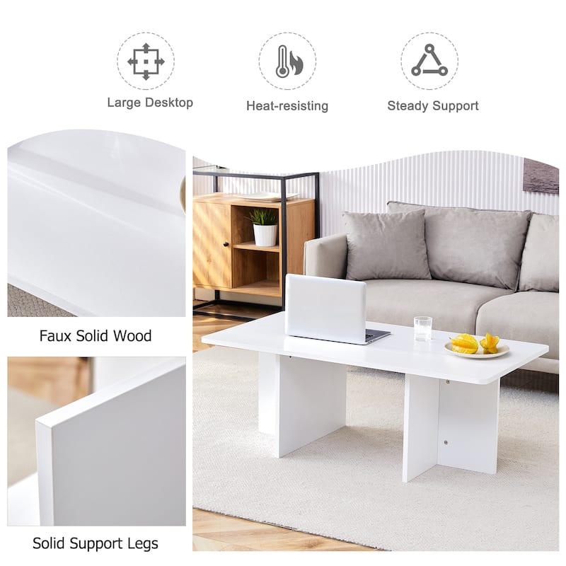 A modern and practical white coffee table medium density fiberboard material,Suitable for living room,bedroom