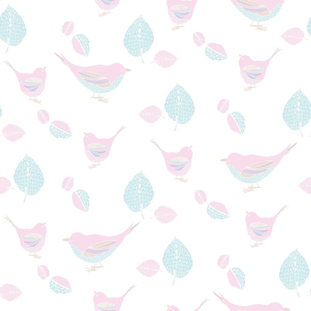 Galerie Wallcoverings Just 4 Kids 2 Birds and Leaves Non-woven Matte Wallpaper Roll