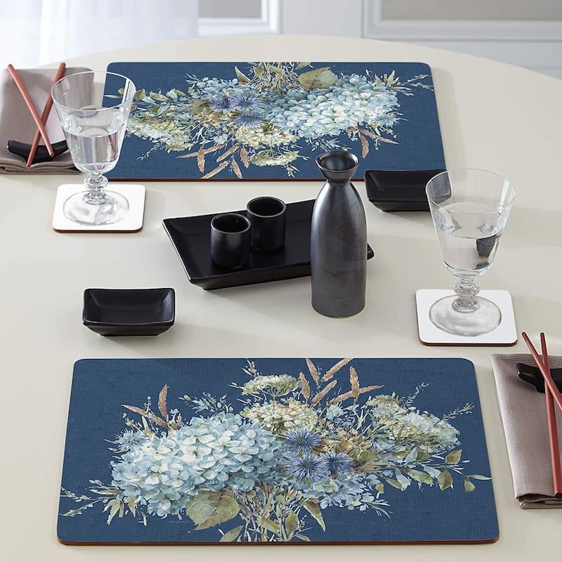 Cala Home Bohemian Blue by Lisa Audit Hardboard Placemat Boxed Set of 4