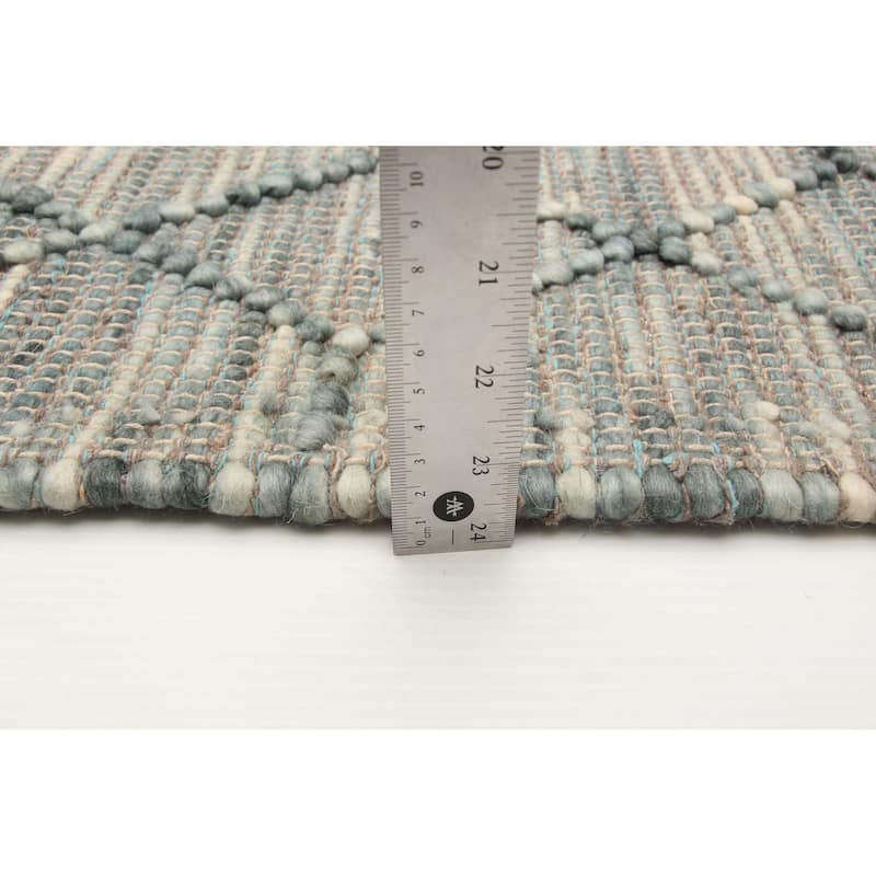 ECARPETGALLERY Braid weave Sienna Teal Wool Rug - 5'2 x 7'7