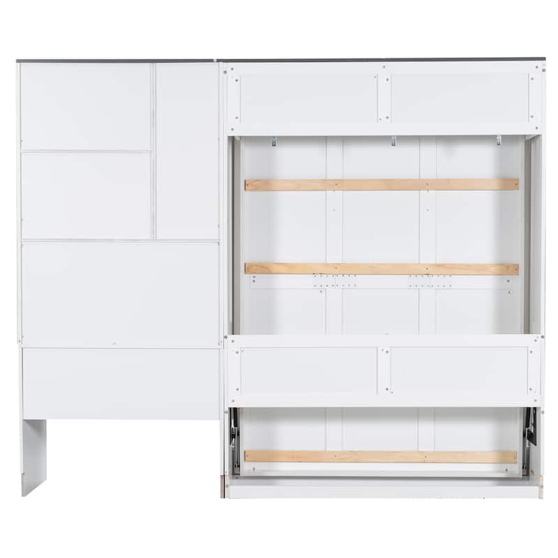 Queen / Full Multi Functional Murphy Bed with Sofa Desk and Storage Cabinet